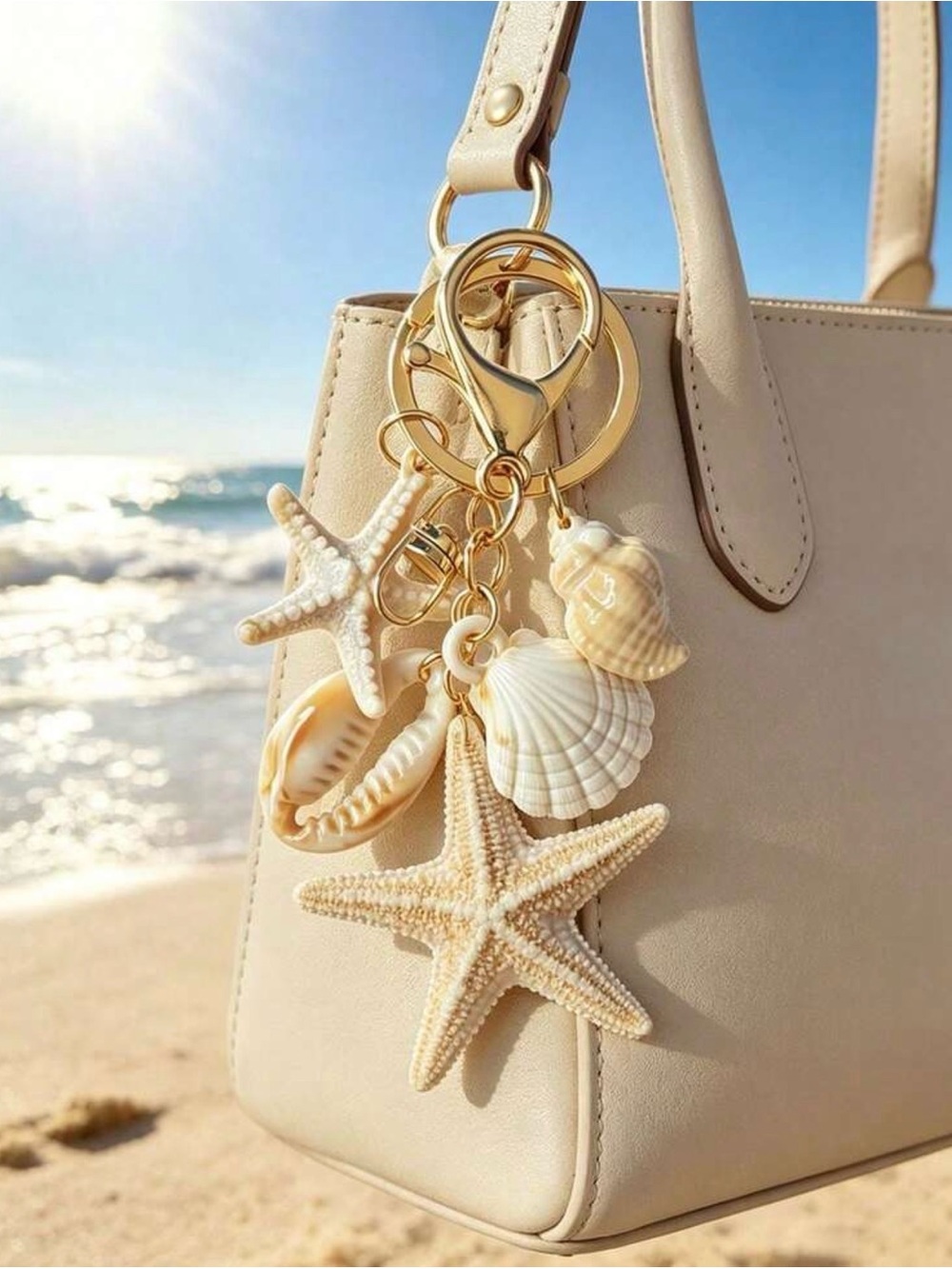 Seashell Starfish Keychain Bag Charm
